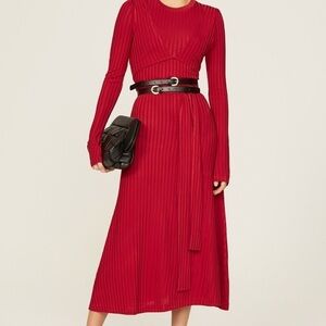 ALTUZARRA Long Sleeve Red Dress Size 46